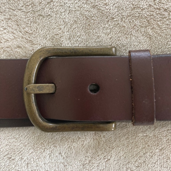 Volcom Stone Brown Leather Belt Aqua Logo Small - Picture 5 of 8